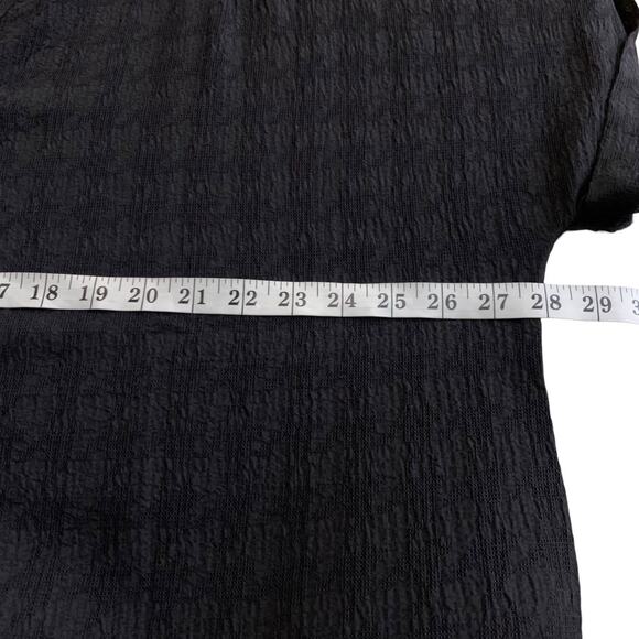 Chico's Top Women's Size 4 (2X) Black Houndstooth Jacquard Crinkle Popover NWT - Picture 6 of 7